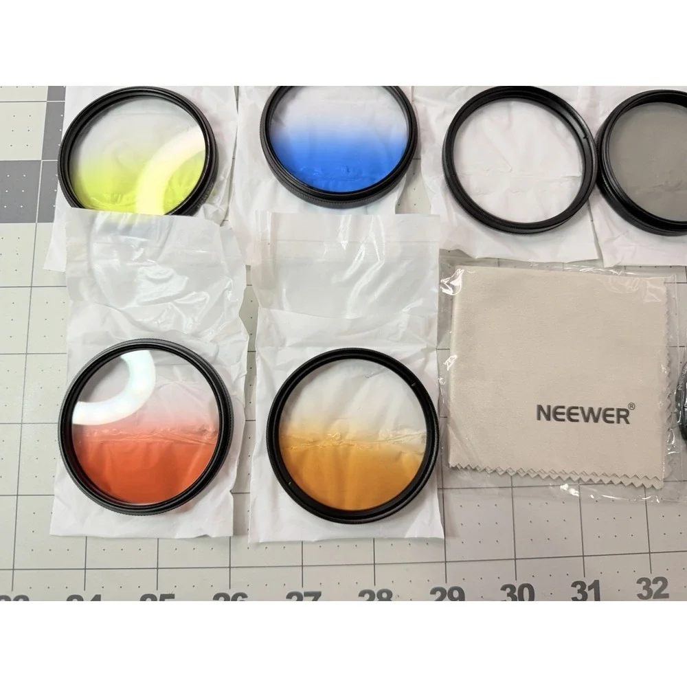 Neewer Camera Lens‎ Filter Kit Graduated Color ND UV CPL Pouches Adapter Ring